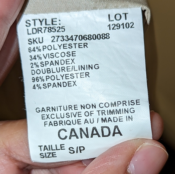 Le Chateau taupe work dress, made in Canada. Size small. - Picture 6 of 6